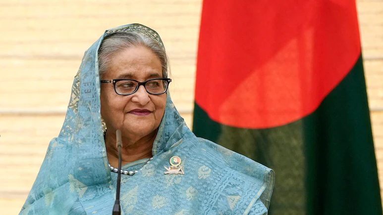 Sheikh Hasina in file photo after speaking out on Bangladesh election