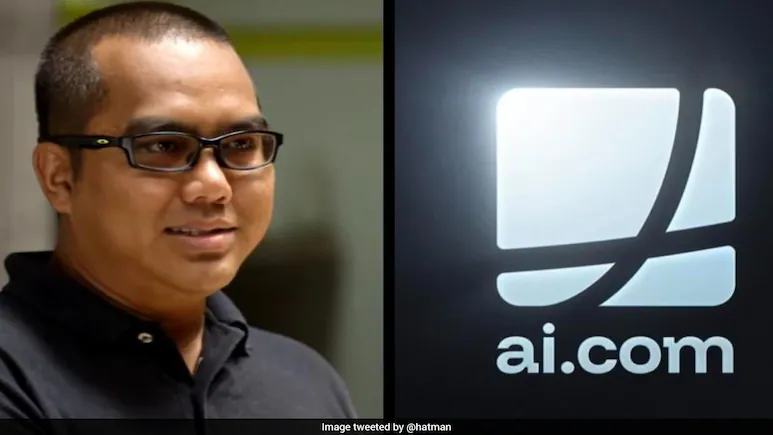 AI.com logo shown on a screen after the $70 million domain sale