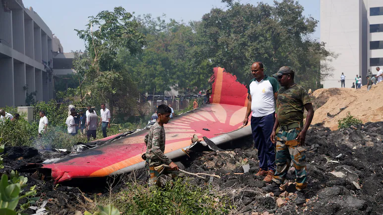 Wreckage of Air India Boeing 787 after AI-171 crash in Ahmedabad