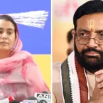 AAP MLA Narinder Kaur Bharaj speaks at a press conference in Chandigarh